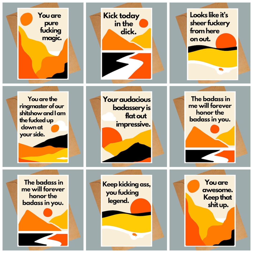 Funny Cards/hilarious Notecards/set of Blank Cards With Envelopes/blank Inside Unique Cards