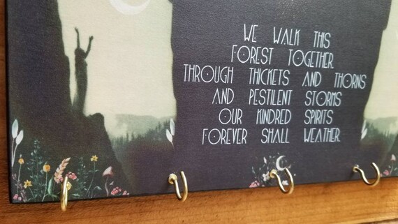 Key Holder Witch Coven Moon Goddess Wood Mounted Art Pagan Etsy
