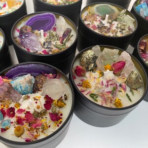 Crystal Candles With Flowers/intention Candles/friendship Candle/love ...