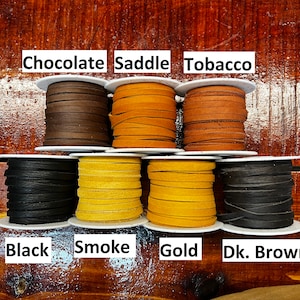 buffalo /bison leather lace spools 1/4 by 25 ft 8 colors to pick from D-7