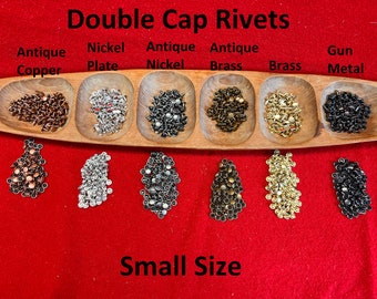 Double Cap Rivets Small Size 100/pk / 6 colors to pick from / L2-400
