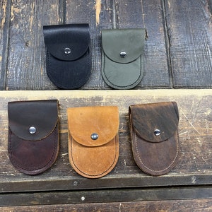 Handmade Cow Leather Small Belt Bag with Snap, 3 Colors to Choose From