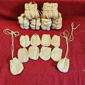 Deerskin leather small medicne pouches 10 pk./ soft & supple / marble or die bag C-1 402 small size