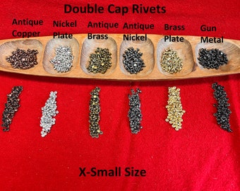 Double Cap Rivets X-Small Size 100/pk / 6 colors to pick from / L2-400
