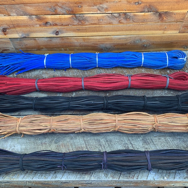 Cowhide Bulk Bundle of lace / 3/16" + or - / 75-100 laces 6 ft long + or- Top Grain -Medium Temper