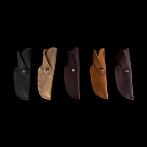 Leather 5in Belt Sheath with Snap, cowhide knife sheath 5 colors B-60