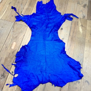 Deerskin / deer leather / Buckskin hide / blue color / C-11 pic 301