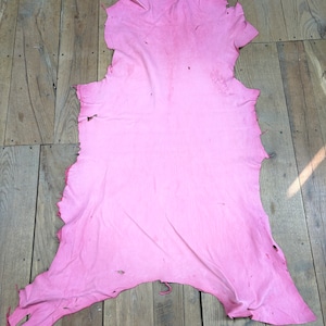 Deerskin / deer leather / Buckskin hide / pink color / C11 pic 302