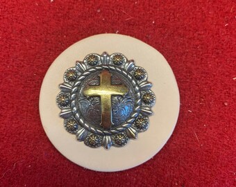 Cross Concho - Silver and Gold Plate 1 1/4"