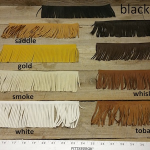 Deerskin leather fringe /  soft and supple 3&quot;long x 10&quot;wide  natural Colors D-6