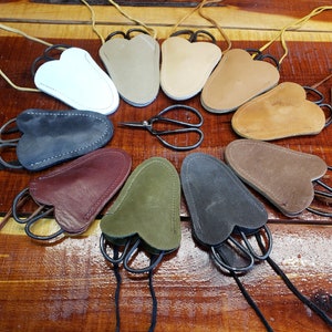 Hand Forged Scissors Primitive Style Leather Scissors with leather case holder D10 SS1