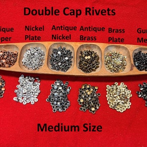 Double Cap Rivets Medium Size 100/pk / 6 colors to pick from / L2-300