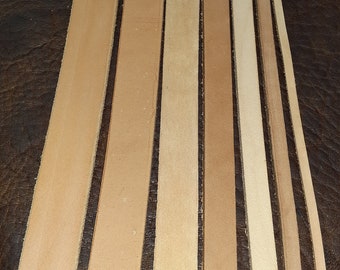 Natural Tooling Carving Leather Belt Straps Vegetable Tanned Non-Toxic Leather Strips for Bird Toys and More A104