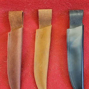 Leather Knife Sheath, cowhide knife sheath, 8 1/2 in. 2 colors B-50