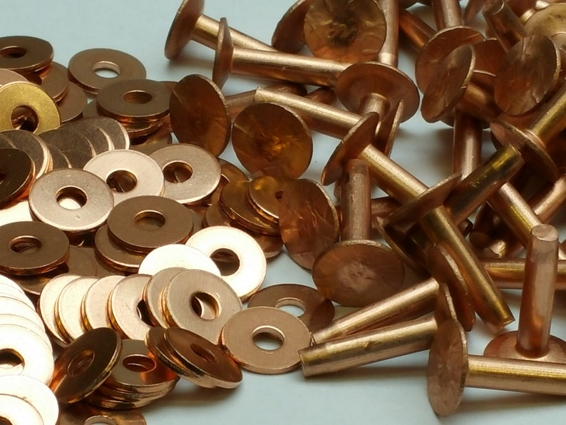 Copper Rivets and Burr 12 10 Pack 4 Sizes T468 Etsy