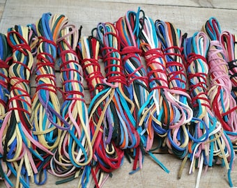 Deerskin Leather Lace Bundle - 1/8in OR 1/4in X 36in Lacing Cord Craft String F1-10