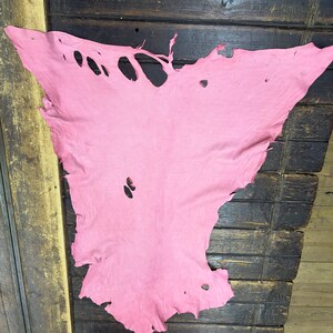 Deerskin / deer leather / Buckskin hide / pink color / C11 Pic305