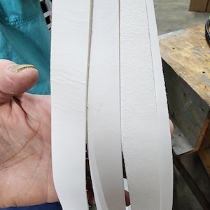 White Full Grain Leather Strip/Straps  pick you size 9/64~1/4~3/8~1/2~5/8~3/4~1&quot;-1 1/4&quot;-1 1/2&quot;-2&quot;-2 1/2&quot;- 3&quot; wide 6 ft long A-1