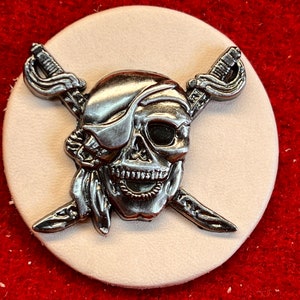 Pirate Concho - Antique Nickel - 1 1/2&quot; x 1 3/16&quot;