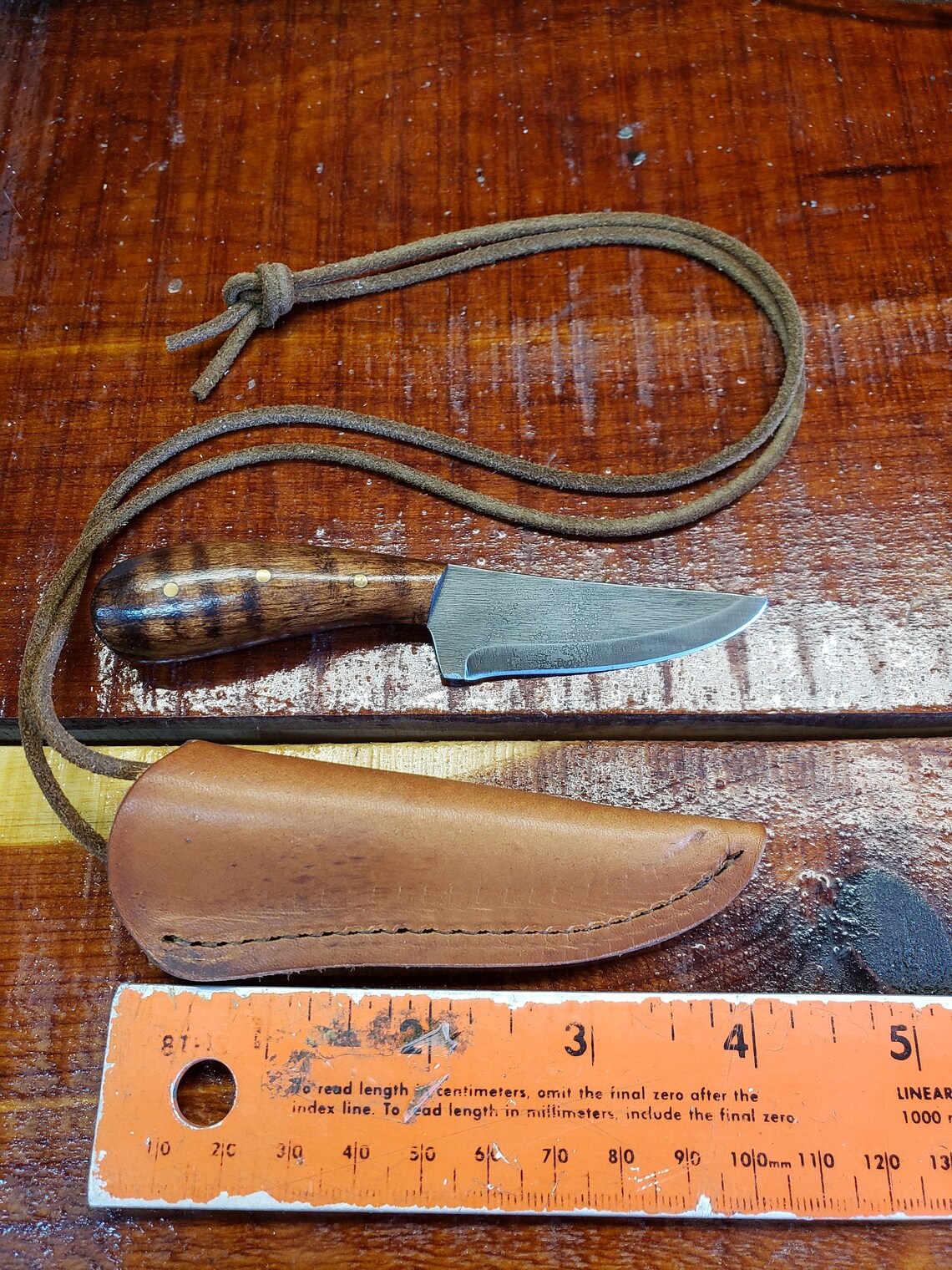 Leather Knife Sheath Vegetable Tan Sheath 5 in Neck Knife Etsy
