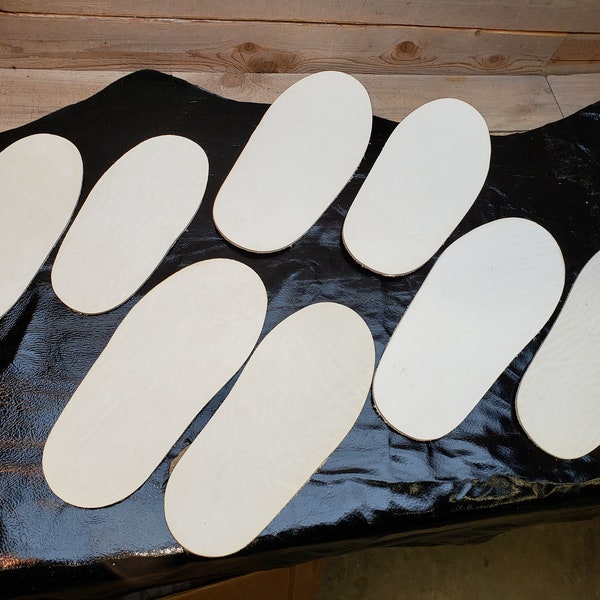 Leather Moccasin Soles-White Latigo-4 sizes available-C3