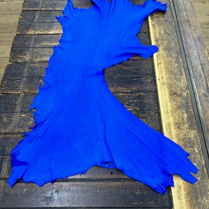 Deerskin / deer leather / Buckskin hide / blue color / C-11 pic 305