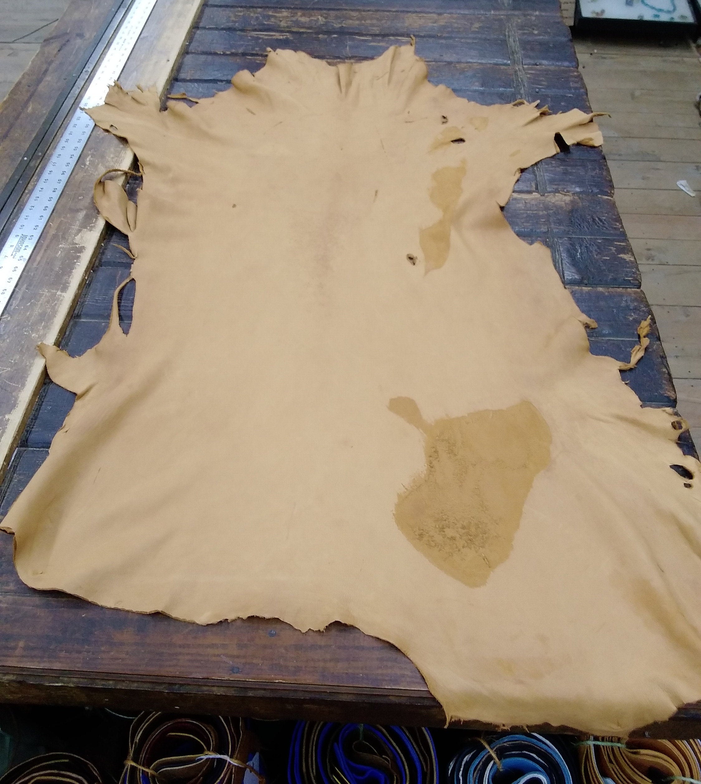 Deerskin / deer leather / Buckskin hide / saddle color / Etsy