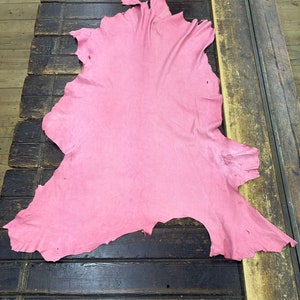 Deerskin / deer leather / Buckskin hide / pink color / C12 pic 1