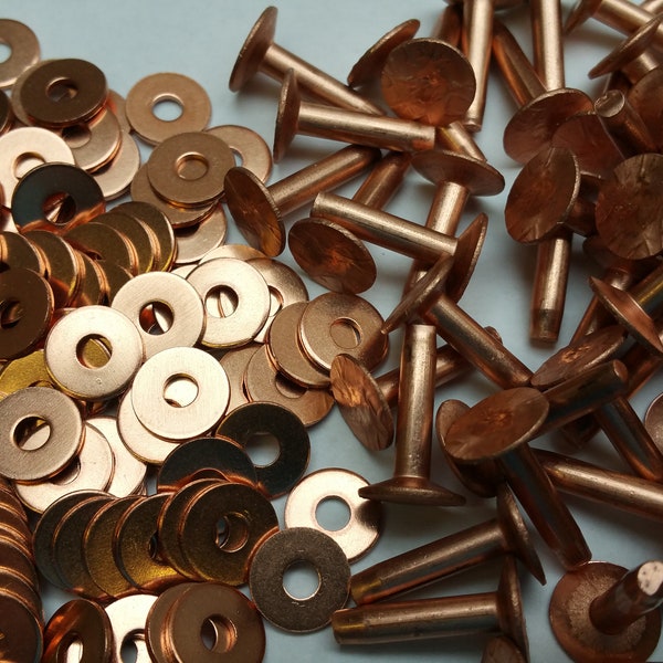 copper rivets and burr # 12 - 10 pack - 4 sizes T4-6-8