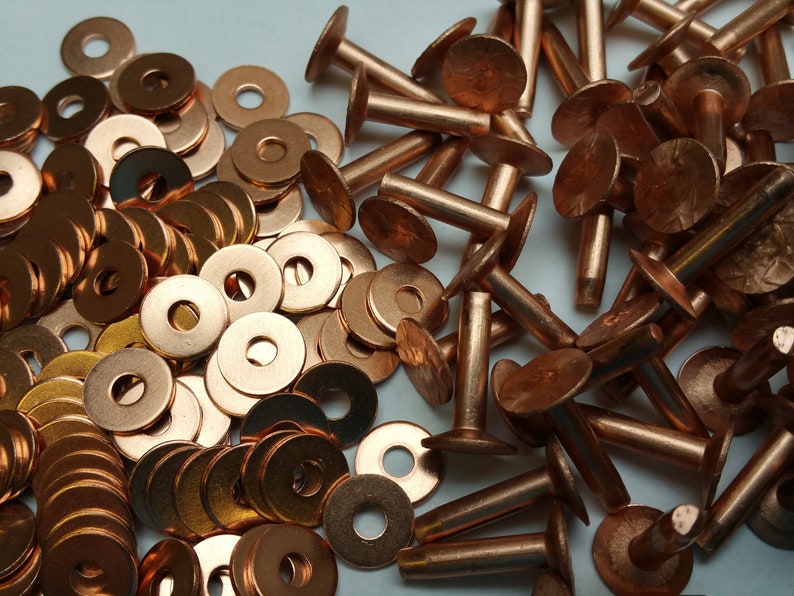 Copper Rivets and Burr 12 10 Pack 4 Sizes T468 Etsy