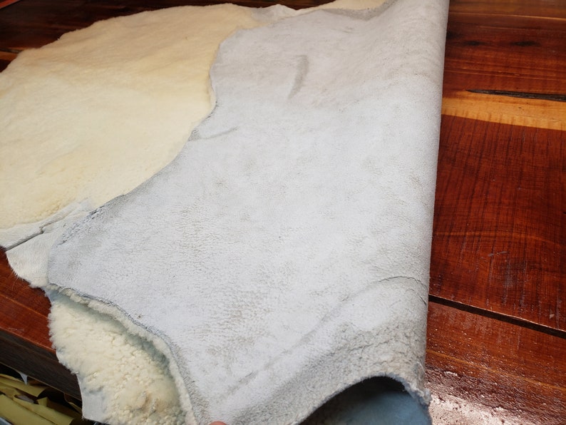 sheep skin shearing creme color nice fluffy hides S1 911