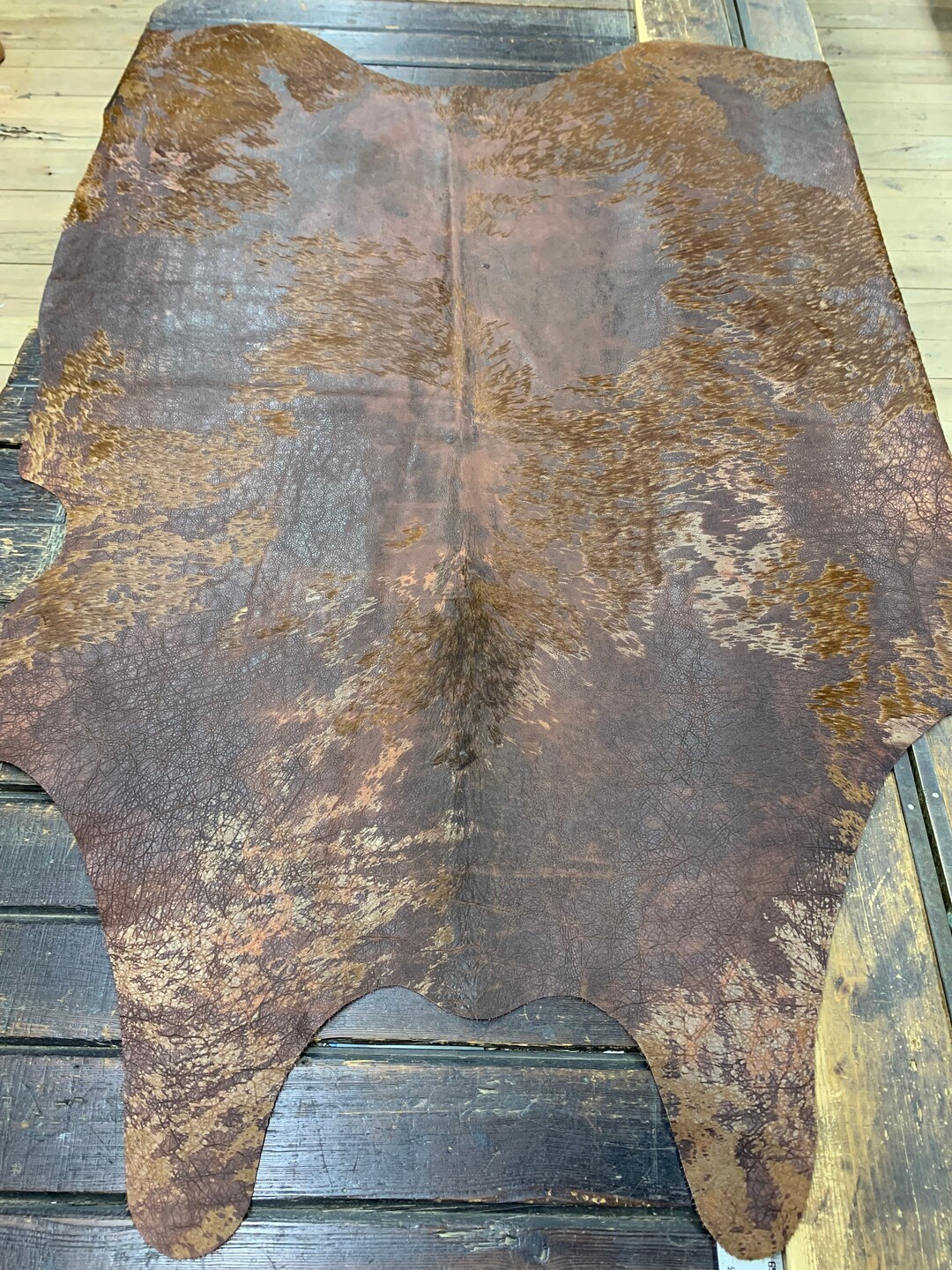 Distressed Cowhides Hair on Hide /chocolate/dk Brown/light Brown Etsy