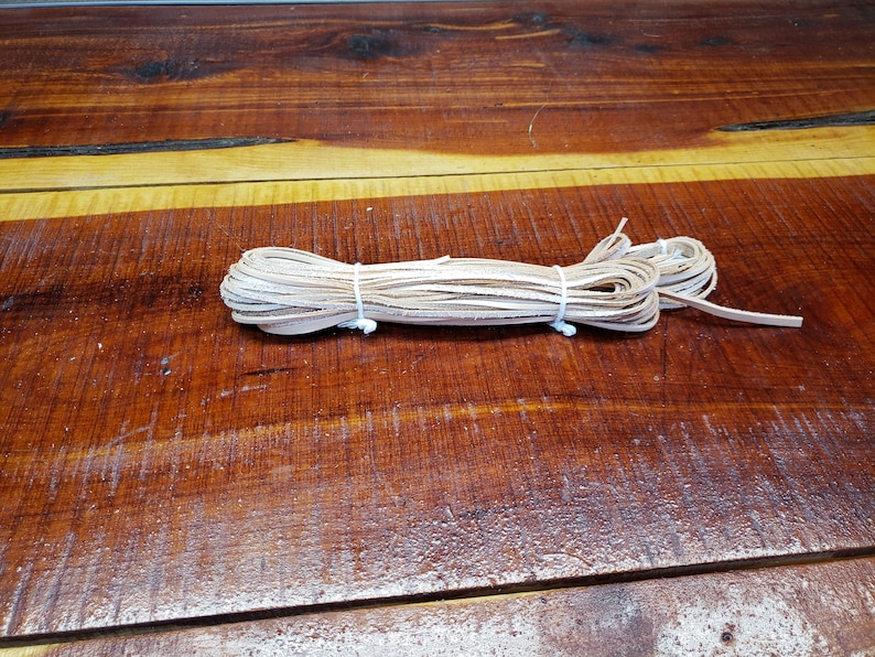 Vegetable Tanned Leather Lace Natural Color No Toxic Dyes or Chemical E18 19-22 1/8 6ft 10 pieces