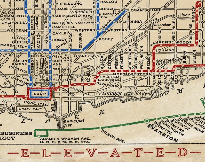 chicago-elevated-train-metal-map-triptych-free-shipping-etsy