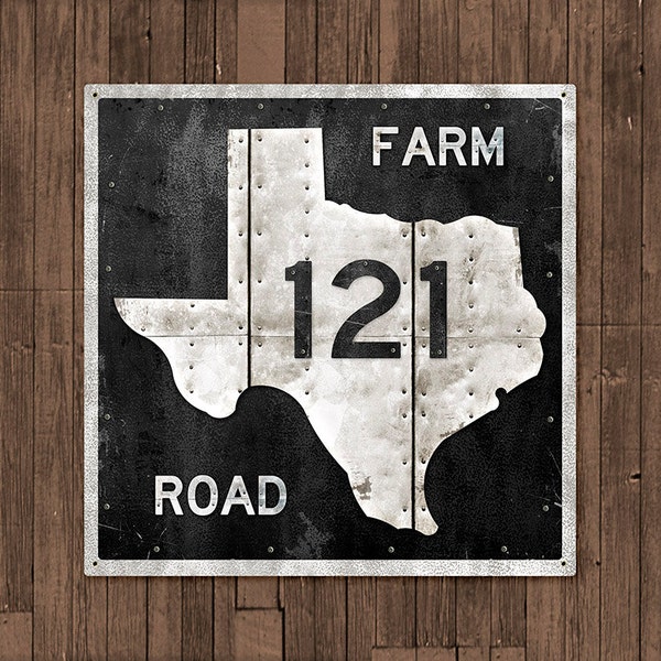 Texas Farm Road METAL Sign 18x18" FREE SHIPPING