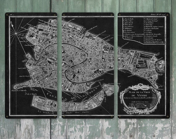 Ancienne Carte De Venise Sur Le Triptyque Metal 36 X 24 Etsy Ancienne Carte De Venise Sur Le Triptyque Metal 36 X 24 Etsy