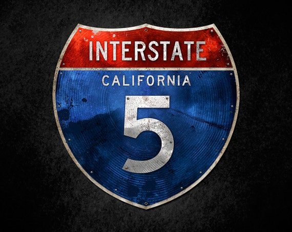 interstate carifornia 5 アルミ看板 interstate carifornia 5 アルミ看板 interstate carifornia 5