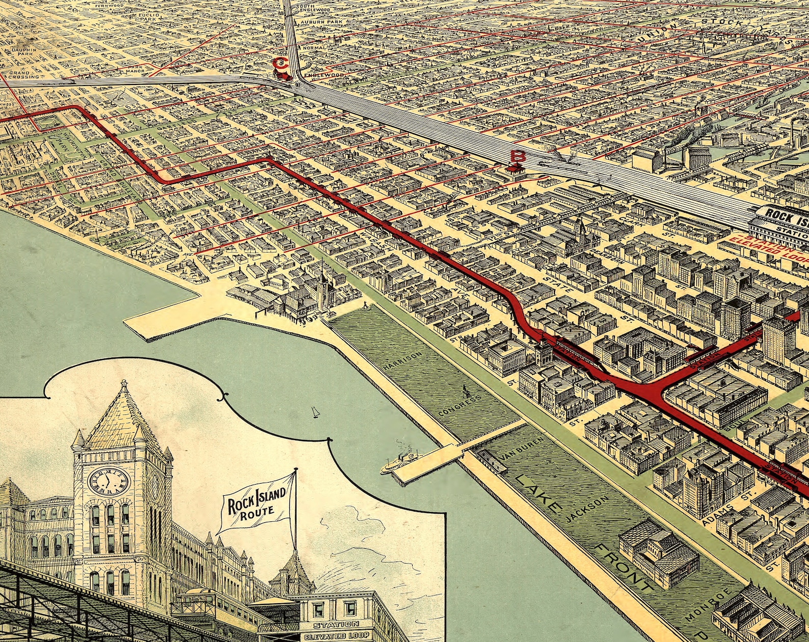 Chicago Elevated Train METAL Map FREE SHIPPING - Etsy