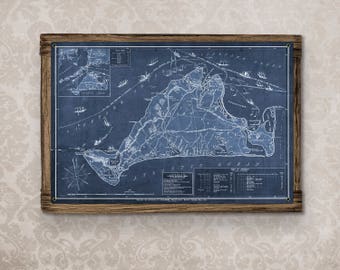 Martha's Vineyard METAL Map FREE SHIPPING