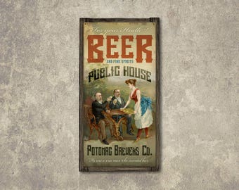 Washington Beer Brewer METAL Pub Art FREE SHIPPING