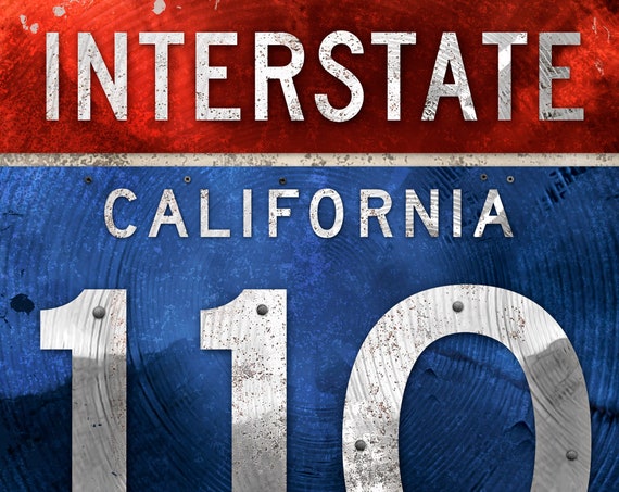 ロードサイン CALIFORNIA 110 STATE ROUTE California Interstate 110 METAL Sign 15x15