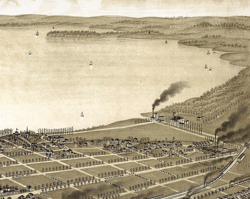 Vintage Madison Wisconsin METAL Map Triptych 36x24 FREE Etsy