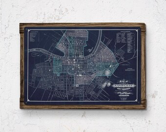 Nashville Tennessee Vintage Map FREE SHIPPING