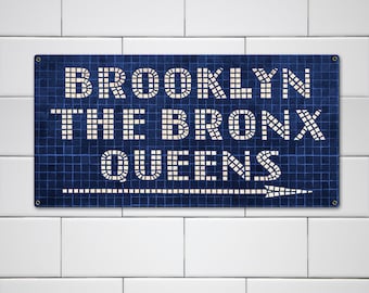 Brooklyn Bronx Queens METAL Subway Sign FREE SHIPPING