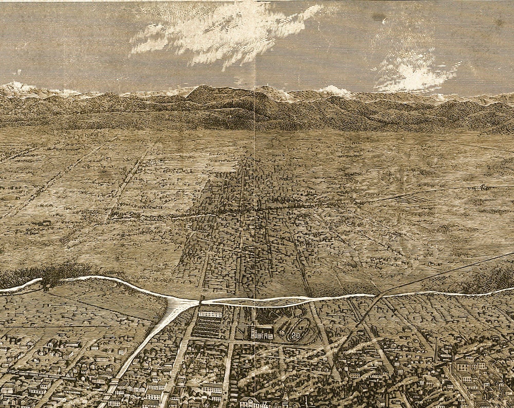 Vintage Map of Denver METAL Triptych 36x24 FREE SHIPPING Etsy