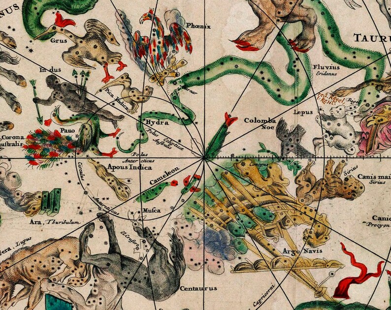 Vintage Constellation METAL Star Map FREE SHIPPING image 2