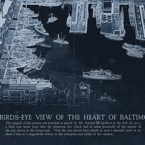 Vintage Baltimore METAL Map Blueprint Triptych FREE SHIPPING - Etsy