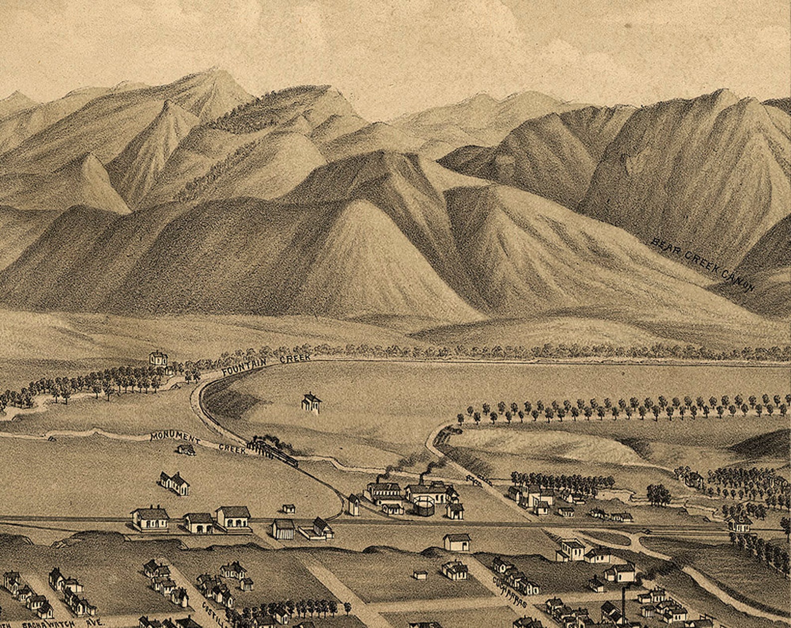 Colorado Springs METAL Map Triptych 36x24 FREE SHIPPING Etsy