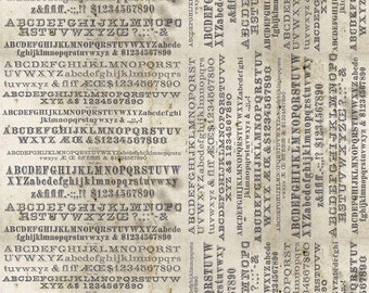 Typography in Parchment  from Foundations by Tim Holtz for FreeSpirit Fabrics