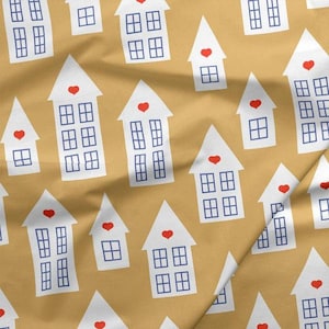 Houses Gold from Scandanavian  Christmas for PBS Fabrics